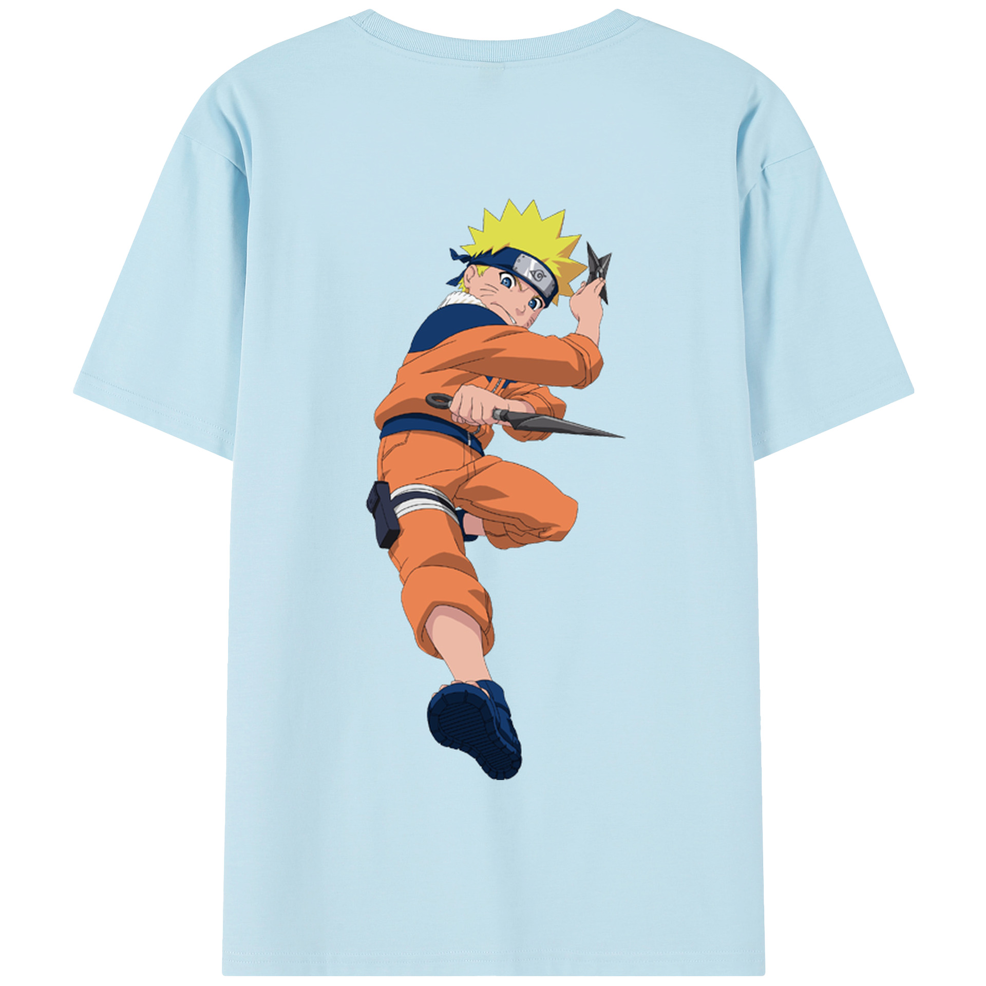 （画像用） NARUTO -ナルト- うずまき ナルト Uzumaki Naruto 綿100％半袖Tシャツ（背面プリント）
